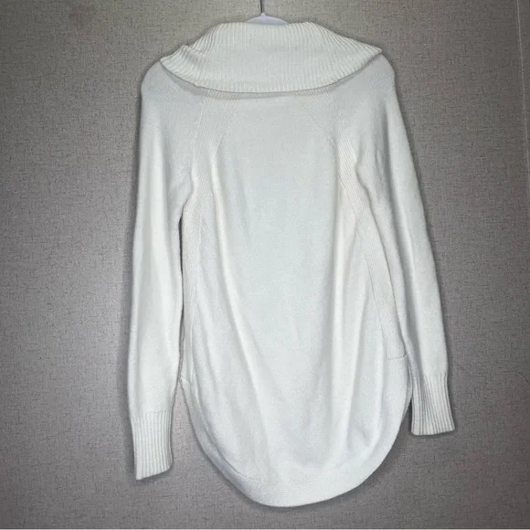 Anthropologie Women’s XS Creamy White Tunic Sweater Cowl Turtleneck Soft Long - Picture 2 of 6